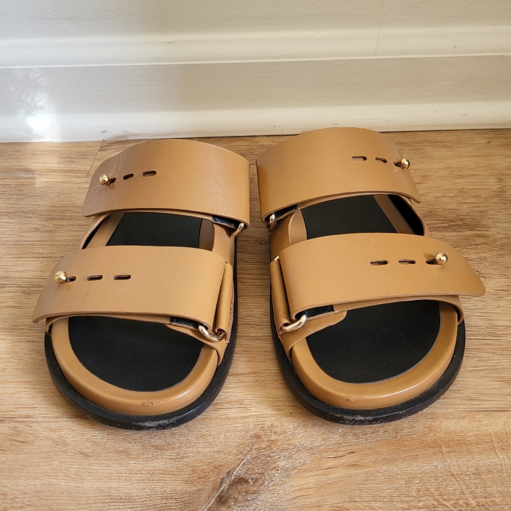 Mercedes Castillo Samira Adjustable Double Band Leather Slides - Picture 7 of 9